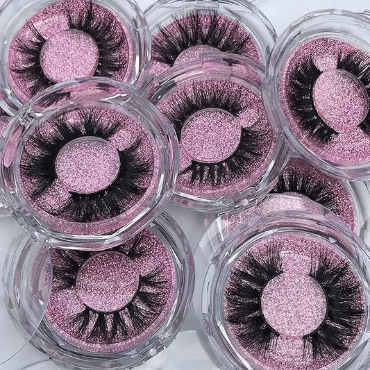 Mink Eyelashes Long Fluffy 3D Mink Lashes Pack Naturl Look 10 Styles 18mm 16mm 20mm 22mm 100% Siberian Long Full Mink Fur Eyelashes