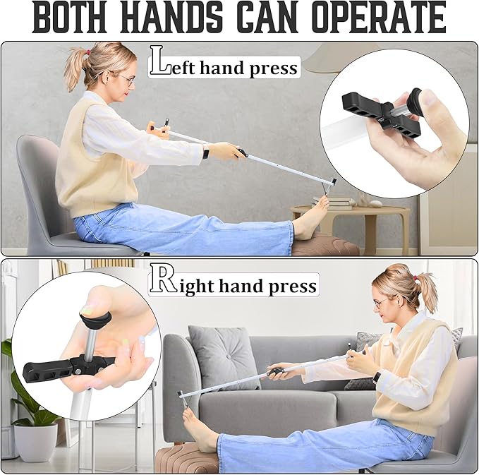 Foldable Aluminium 32" Extended toenail Clippers for Seniors Long Handle,Wide Jaw Opening, Easy Reach Toenails Tool,Design for Seniors, Overweight, Hip and Waist Patients(Without Magnifying Glass)