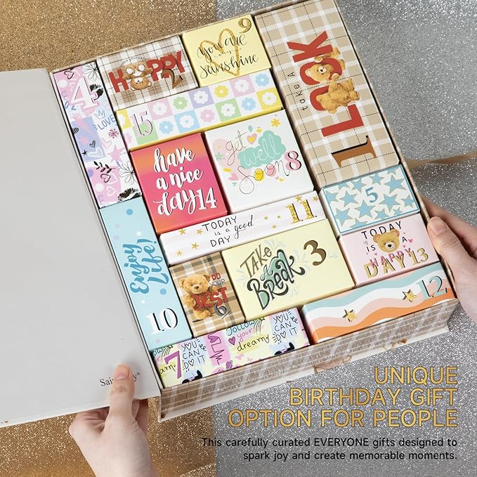 Mother's Day Gifts Luxury Surprise Bath & Body Box Beauty Advent Calendar, 17-Pcs Spa Gift Set with Hand Creams, Mask Gift Basket for Women Beauty Bath surprise box for adults Teens Girls