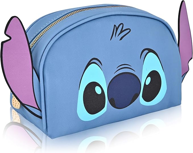 Fast Forward Disney Stitch Makeup Bag for Women | Lilo and Stitch PU Leather Travel Toiletry Bag for Women | Make Up Travel Bag Cosmetic Bag Makeup Pouch