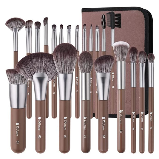 DUcare Makeup Brushes Professional with Bag 22Pcs Makeup Brush Set Premium Synthetic Kabuki Foundation Blending Brush Face Powder Blush Concealers Eye Shadows with Case