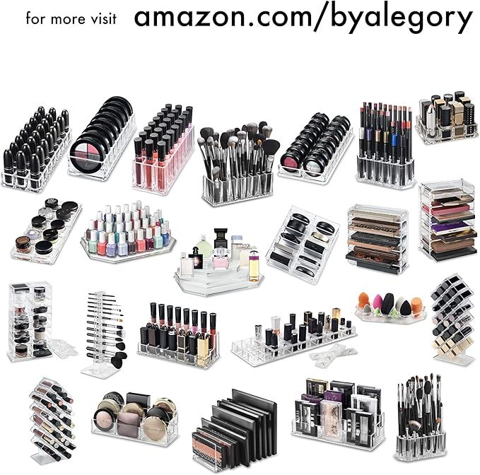 BY ALEGORY Acrylic Nail Art Tool Organizer Storage for Storing Pro Beauty Finger Nailcare Art Kit Tools Makeup Display Case Refillable Container Holder Organization