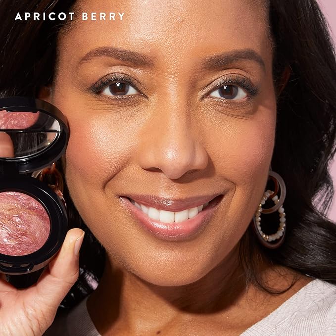 LAURA GELLER NEW YORK Baked Blush-n-Brighten Marbleized Blush - Apricot Berry & Angled Brush 2pc Set