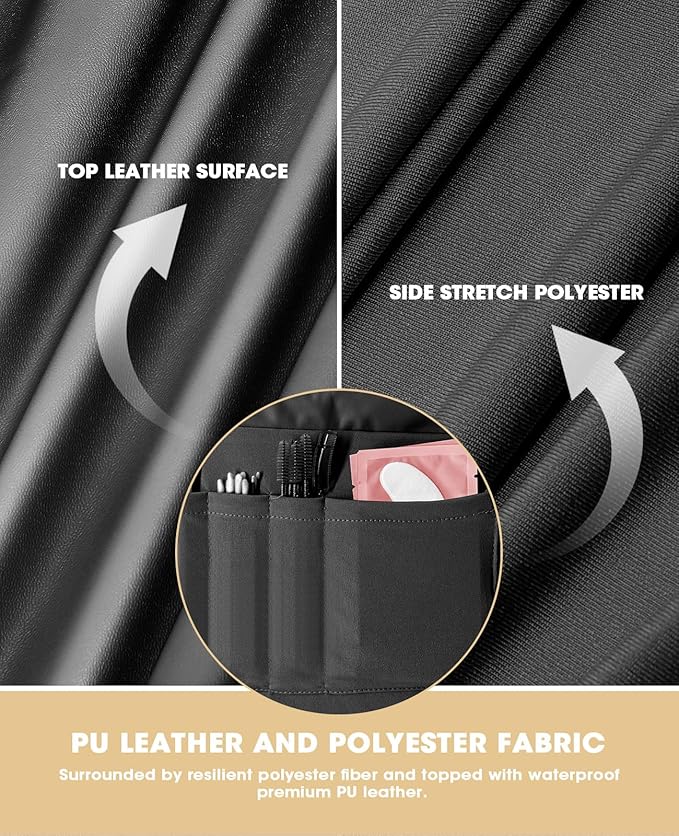 Onism Lash Bed Cover, Wipeable PU Leather Massage Table Cover with Storage Pocket, Waterproof Soft Comfortable Lash Table Cover for Eyelash Extension, Perfect for Salon Spa Tattoo, Black