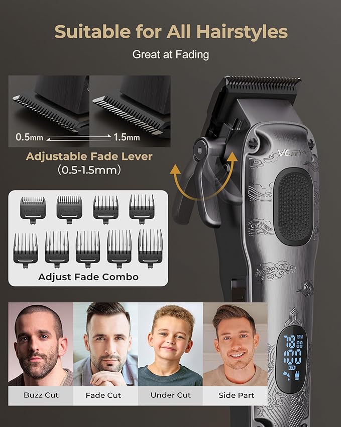 Hair Clippers for Men Professional, Cordless Hair Clippers for Hair Cutting, Mens Clippers and Trimmers Set, Electric Hair Trimmer for Men with Package Box