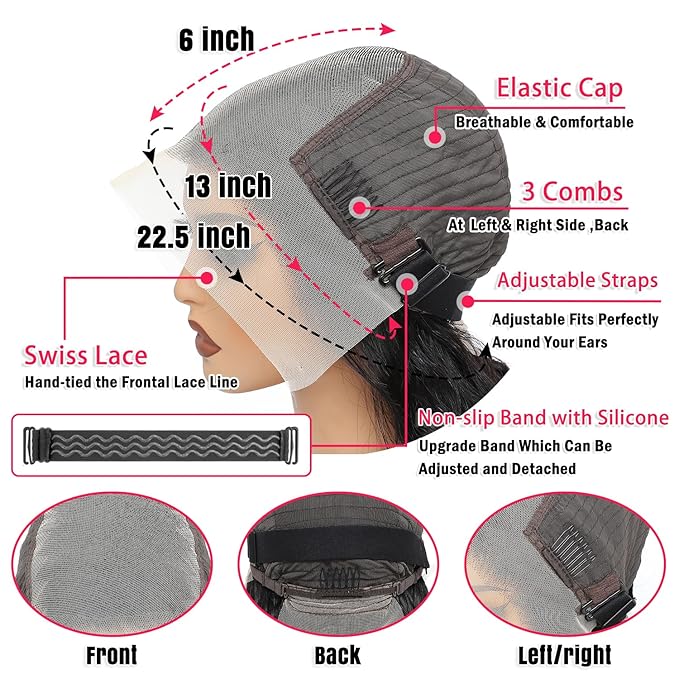 28 Inch 13x6 Body Wave Lace Front Wigs Human Hair Pre Plucked HD Transparent Lace Frontal Wigs Human Hair 180 Density Frontal Glueless Wigs Human Hair Lace Front Wigs for Women