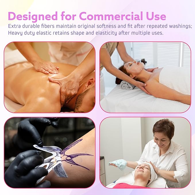 Massage Table Sheets Sets – 4 Set Bundle, 120GSM Double Brushed Microfiber, Premium Massage Sheets Sets, Spa Bed Sheets for Esthetician, Wrinkle & Oil Resistant, Natural