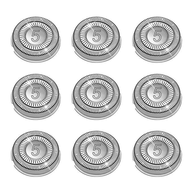 9 Pack SH50 Replacement Head Compatible with Philips Norelco Series 5000， Upgraded SH50 Compatibility Double blades for norelco 5000 replacement heads.