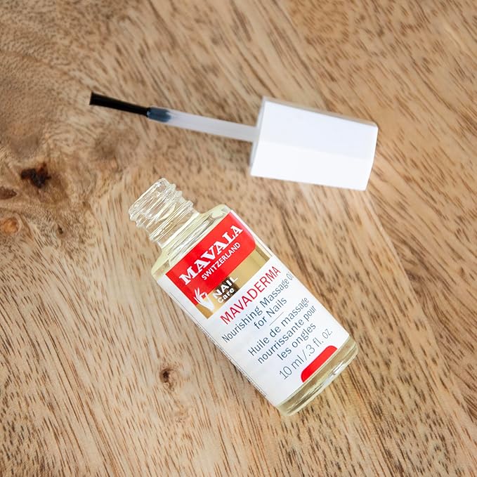 Mavala Mavaderma Nourishing Massage Oil for Nails, Nail Care, Nail Hardener, Cuticle Oil Nail Growth, Moisturizing & Healing Treatment for Cracked Nails & Rigid Cuticles (0.3 Ounce)