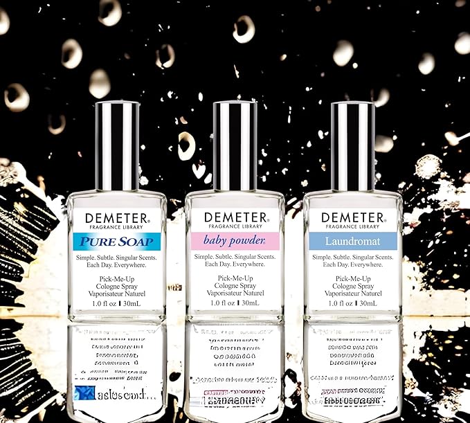 DEMETER Fresh And Clean Collection, Set of 3 Unique Perfumes For Women, Baby Powder, Pure Soap, Laundromat, 1 Oz Each