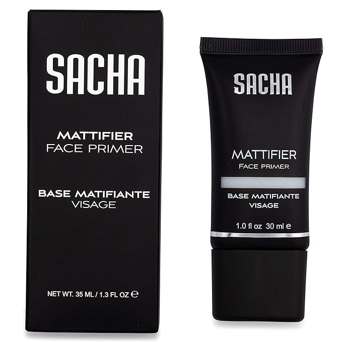 Sacha Mattifier, Mattifying Foundation Primer. Blurs Fine Lines, Pores and Wrinkles. Matte Face Primer and Hydrating Makeup Base for Oily, Combination Skin. 1.0 oz