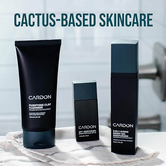 Cardon Men's AM + PM Face Moisturizers Bundle: Daytime SPF Moisturizer; Nighttime Repair Gel Moisturizer | Korean Skincare For Men