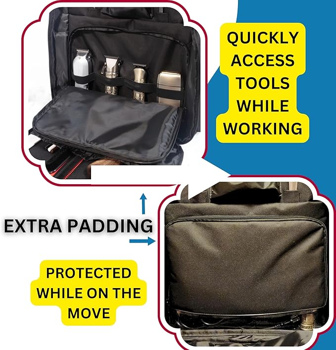 45L Barber Backpack For Clippers & Supplies | Extra Large, Durable, Water-Resistant Barber Bag With Comfortable Straps