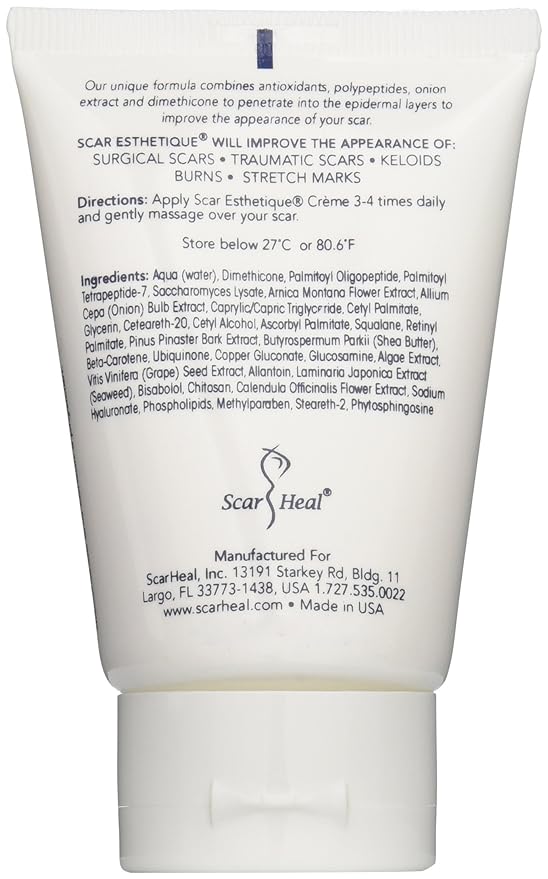 Scar Esthetique Scar Crème with Polypeptides and 10 Anti-Oxidants, 2-Ounces