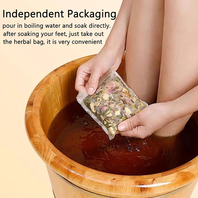 30 PCS Body Detox Foot Soak to Remove Toxins,Lymphatic Drainage Ginger Feet Soak,Mugwort Herbal Foot Detoxing Soak for Dry Cracked Feet,Dispel Cold Remove Dampness 泡脚足浴包艾草叶