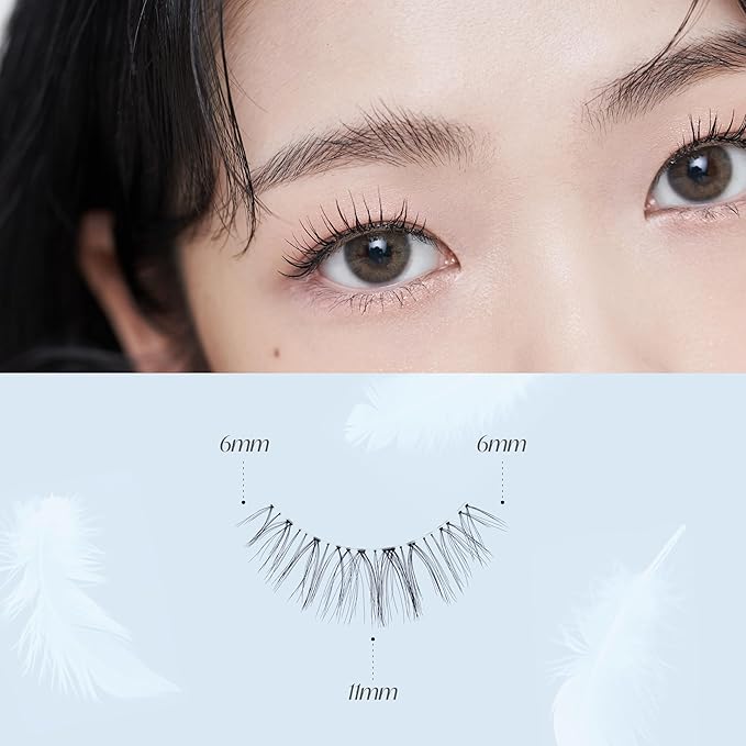 Eyelash x Artist Collaboration NO.12 Cute Accent – 5 Set Pack, Short Wispy False Eyelashes, Artist-Designed Cat Eye Lashes for a Subtle & Elegant Look, Genuine Korean Product