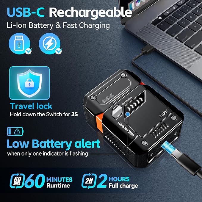 Electric Shavers for Men Face, Mini Electric Razor with 3-Blade, USB-C Rechargeable Foil Shaver, Travel Shavers for Men, Waterproof, Cordless, Metal Shaver with Travel Case