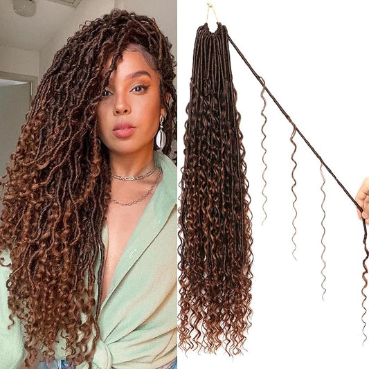 8 Packs Goddess Faux Locs Crochet Hair-30 Inch Boho Soft Locs Crochet Hair for Black Women (T30, 30 Inch(Pack of 8))