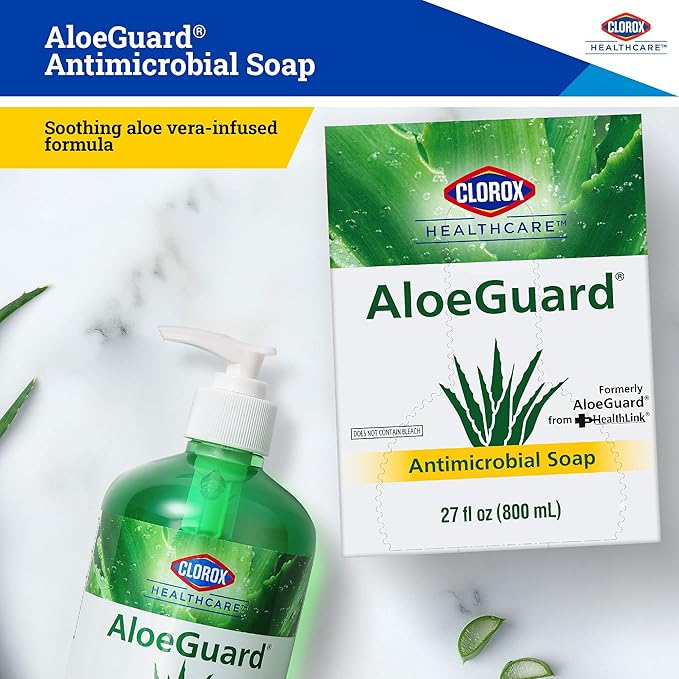 Clorox Healthcare AloeGuard Antimicrobial Soap, 27 Fl Oz Refill Pouch | Washes Germs on Skin