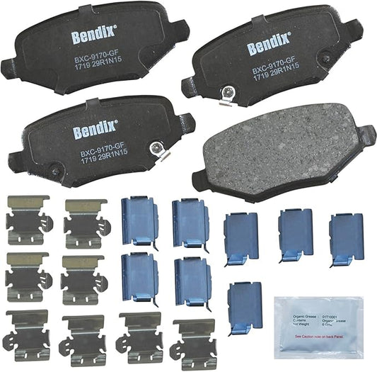 Bendix Priority1 CFC1719 Ceramic Rear Brake Pads for Chrysler Town & Country 2016-2012, Dodge Grand Caravan 2016-2012, Journey 2013, Ram C/V 2015-2012, Volkswagen Routan 2014