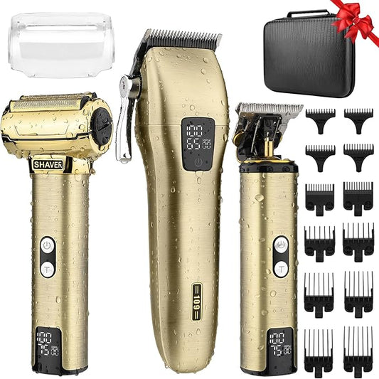 Professional Hair Clippers for Men,3 in 1 T-Blade Trimmer,Nose Electric Shavers,Cordless Barber Clippers, Bald Trimmer and Razor Shavers Set Hair Cutting Kit Gift for Men