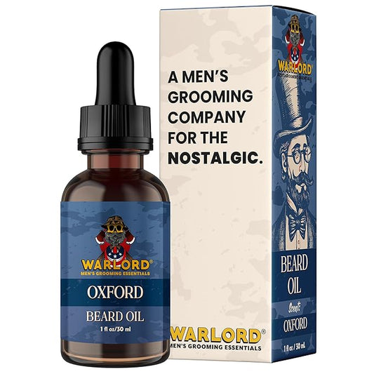 WARLORD Beard Oil & Beard Softener for Men - Beard Moisturizer & Natural Beard Oil to Reduce Itchy Skin, Tame Hair and Manage Frizz - Oxford, 1 Fl Oz