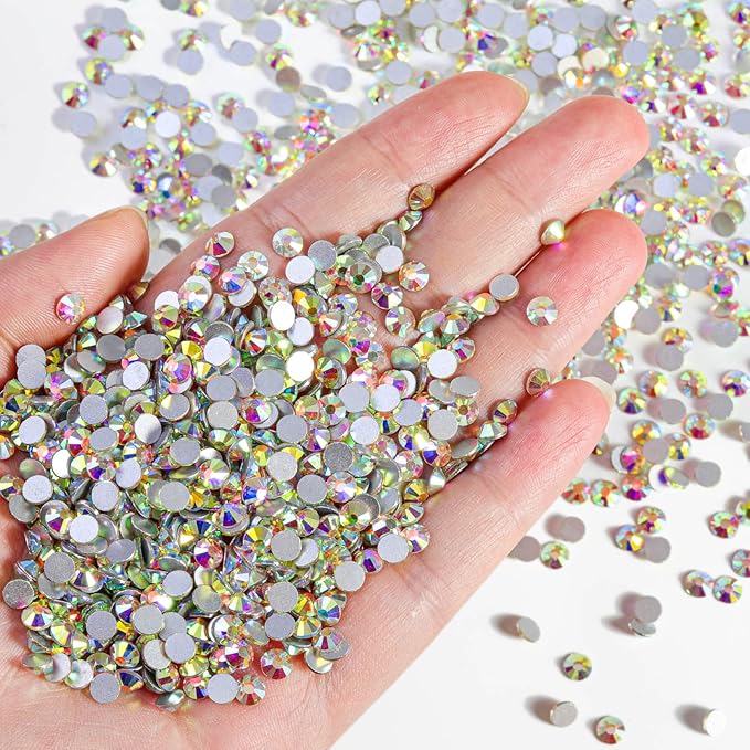 Beadsland Flatback Rhinestones Bulk,14400pcs Crystal AB Rhinestones for Nails Crafts Clothes DIY Decoration, Crystal AB, SS20, 4.6-4.8mm