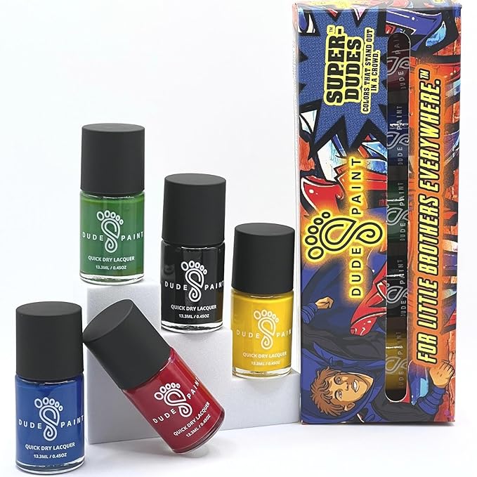 Super-Dudes (Superhero) Nail Polish Set for Boys - Set of 5 Colors
