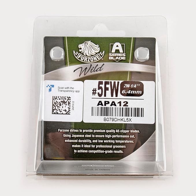 Detachable Blade - Size 5FW Wide Blade 1/4", Made of Extra Durable Japanese Steel, Compatible with Most Andis, Oster, Wahl A5 Clippers