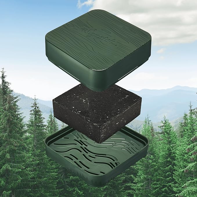 Dr. Squatch NEW Bricc House Travel Pack - Soap Travel Case + Summer Citrus, Coconut Castaway Soap + Fresh Falls Deodorant + Vanilla Bourbon Lip Balm - Full Routine Natural Men's Care Kit