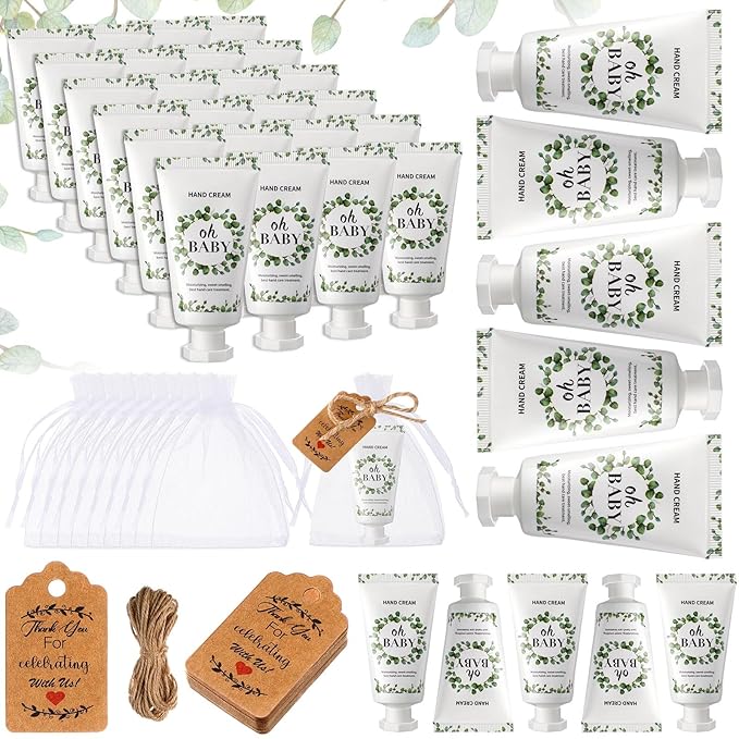 48 Sets Baby Shower Hand Cream Party Favors for Guests Gift Bulk Travel Size Hand Lotion Set for Baby Shower Wedding Christmas(Baby)