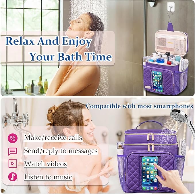 Large Toiletry Bag for Women Men,Waterproof Portable Shower Caddy for College Dorm,Bathroom Bag, Quick Dry Shower Bag Hanging Toiletry Bags for For Full Sized Toiletries And Cosmetics