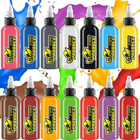 BaodeLi Professional Tattoo Ink Color Set 14 Colors with 30 ml 1/2oz per Bottle Tattoo Ink Set for Tattoo Artist and Beginners Tattoo Supplies
