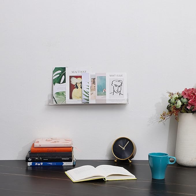 4PCS Hanging Nail Polish Rack Wall Mount Nail Polish Shelves Organizers and Storage for Nail Salon Clear Wall Essential Oil Shelf Gel Fingernail Polish Holder and Tattoo Studio Decor Paint Shelf