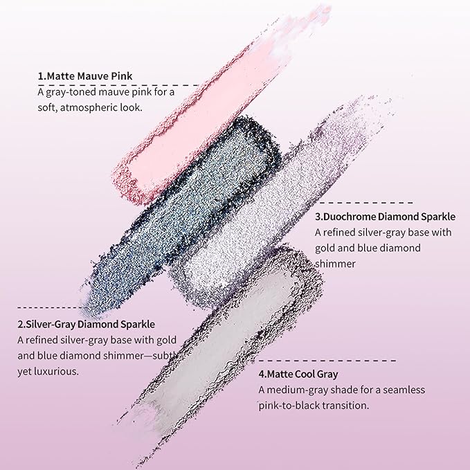 16-Color Eyeshadow Palette Natural Nude Matte & Shimmer Glitter Pigment Eye Shadow Palette-Pink Tones for Soft Smoky Eye Looks #07 Closer