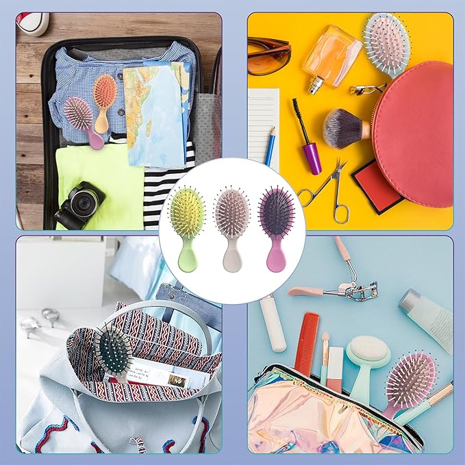 14 Pieces Mini Wet Hair Brush Bulk Small Pocket Hair Brush Set Travel Detangler Hair Brush Mini Soft Bristles Detangling Brush for Most Hair Type Wet Dry Hair, Multicolor