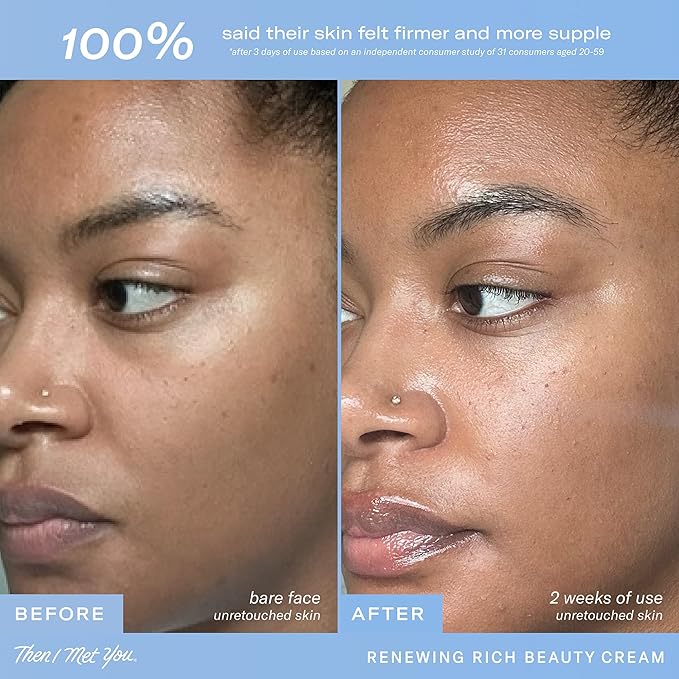 Then I Met You Renewing Rich Beauty Cream, Hydrating Face Moisturizer with Ginseng & Squalane, Vegan & Clean Skincare, 1.69 oz