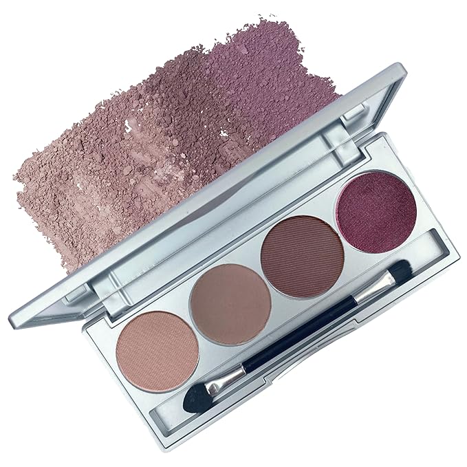 Honeybee Gardens Amethyst Glow Eye Shadow Palette, Clean and Bold, 4 Highly Pigmented Colors With Long Lasting Luxe Finish, Vegan, Cruelty-Free, Gluten-Free, and Paraben-Free, Net Wt 1.3g Each
