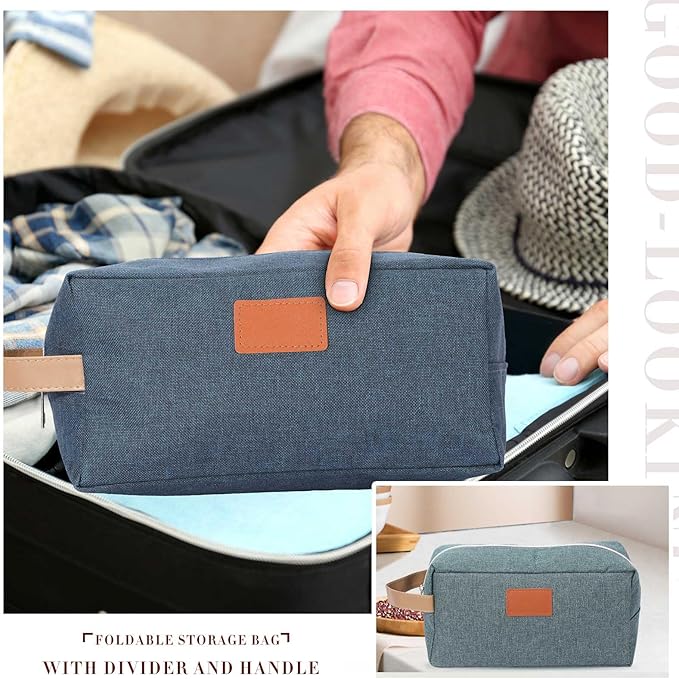 Paterr 8 Pieces Groomsmen Gift Bags Toiletry Bag for Men Hanging Travel Toiletry Bag Water Resistant Shaving Bag Portable Storage Bags Christmas Gifts(Gray, Black, Blue, Green)