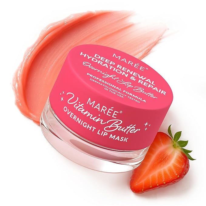 MAREE Lip Mask with Hyaluronic Acid - Overnight Butter Balm - Moisturizer for Very Dry Lips - Hidratante de Labios Care Hydration