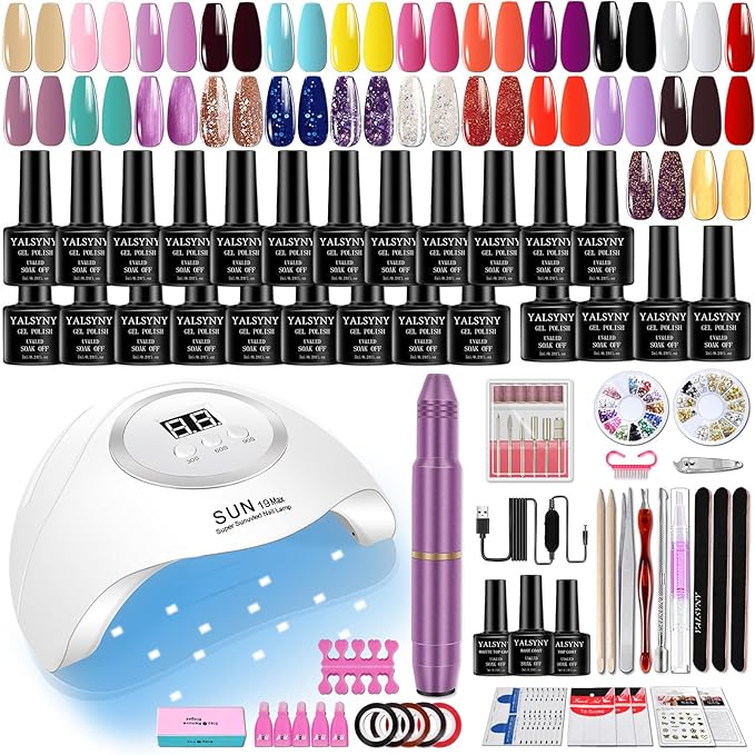 Gel Nail Polish Kit,With UV LED Nail Dryer,Electric nail drill kit,Nail Tools DIY Home