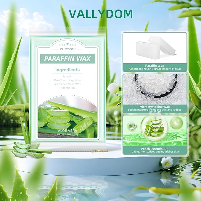 Paraffin Wax Refills, 4 Pack 200g Aloe Vera Scented Paraffin Wax Blocks for Paraffin Bath, Paraffin Wax Machine Refills for Hand Feet Dry Skin,Rrelieves muscle fatigue, Hydration and nourish