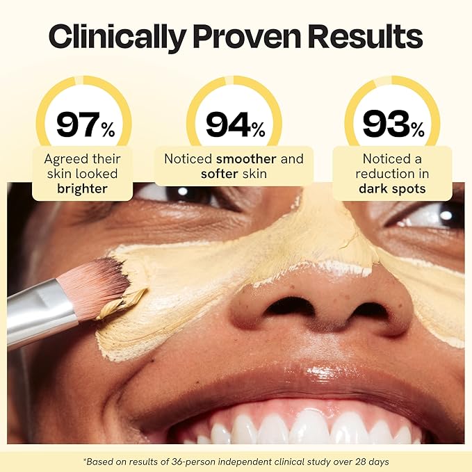 Gleamin Vitamin C Clay Mask for Dark Spots, Turmeric Clay Face Mask Skin Care, Deeply Cleanses & Refines Pores, Brightens Uneven Tone and Helps Improve Post-Blemish Scarring & Texture - 5 Oz