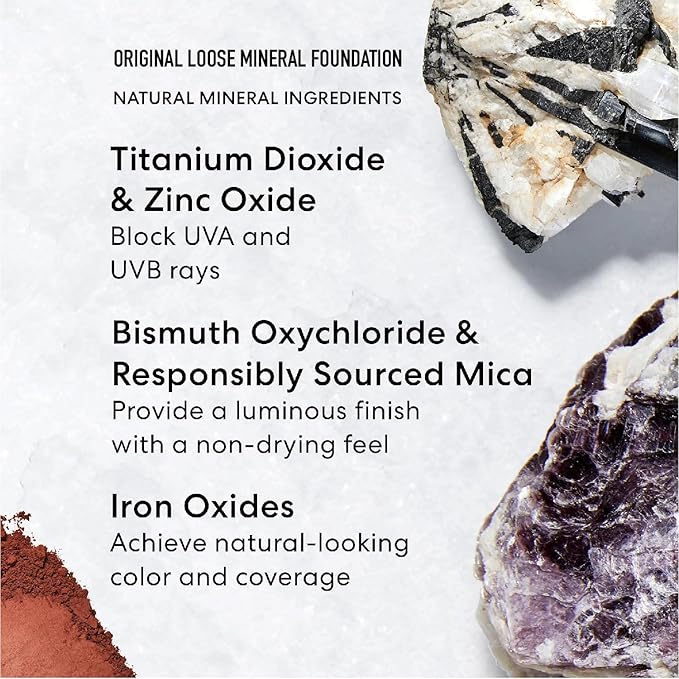 bareMinerals Original Get Started Kit, 4 Piece Mini Mineral Makeup Includes Original Loose Foundation, Face Primer, Setting Powder, Brush, Travel Sizes, Must-Have Kit, Vegan