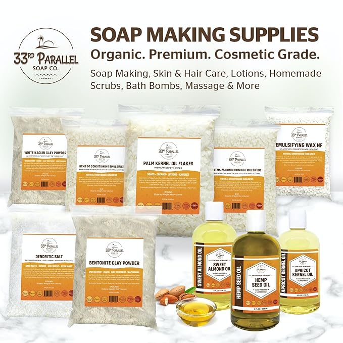 33rd PARALLEL | BTMS 50 (2 lbs / 32 oz) Bulk Conditioning Emulsifier | 100% Natural Plant Derived | Behentrimonium Methosulfate Cetearyl Alcohol Emulsifying Conditioner | Product of USA (2 POUNDS)