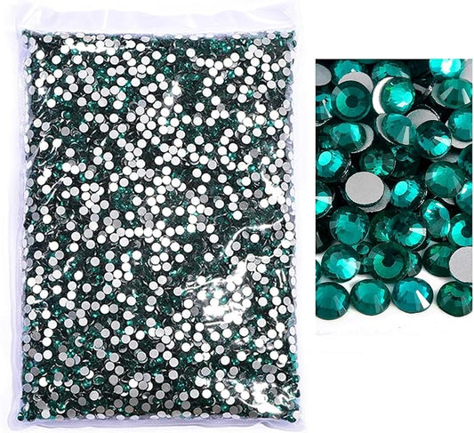 Blinginbox Flatback Rhinestones Bulk,14400pcs Crystal Round Loose Gemstones Glass Rhinestones for Crafts Makeup Nail Art Clothes Shoes DIY Decorations(SS16,3.8-4.0mm,Blue ziron)