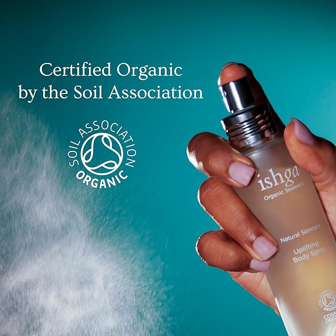Ishga Body Spray | Natural & Organic Skincare | Scottish Seaweed | Lemongrass, Rose Geranium, Red Mandarin, Bergamot, Sandalwood | 3.38fl oz (100ml)