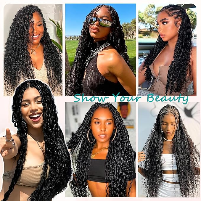 Human Braiding Hair Deep Water Wave Bulk Human Hair for Braiding 110g 28 Inch Curly Human Hair Extensions for Boho Braids No Weft 12A Wet and Wavy Human Hair 2 Bundles/Pack Natural Color