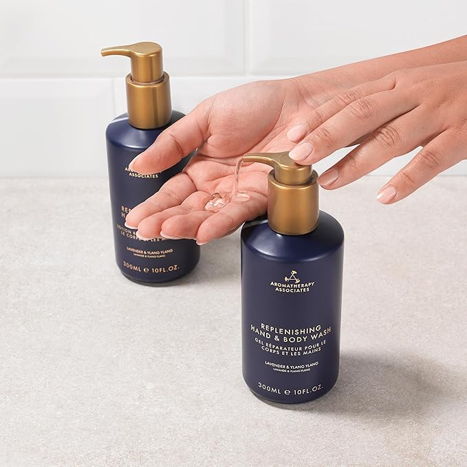 Aromatherapy Associates Balance Replenishing Hand and Body Wash Skin Care, Fresh Moisturizing Liquid Hand Soap Dispenser with Hand Pump, 10 fl. oz.