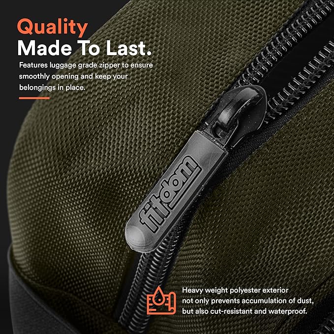 Fitdom Tactical Toiletry Bag Dopp Kit Case For Men. Perfect For Travel & Storage. Fits Large & Small Cosmetic Makeup, Clipper, Toothbrush, Shower, Shaving & Grooming Care. Best Overnight Organizer